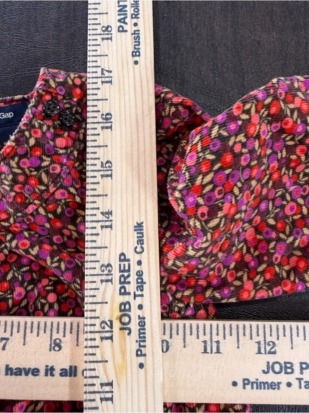 Baby Gap Girls' Pink Floral Long-Sleeve Corduroy Casual Dress Sz 18-24m